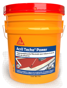 Acril Techo Power 4 años Rojo Cubeta ( 19 L ), Cub. 19,0 l