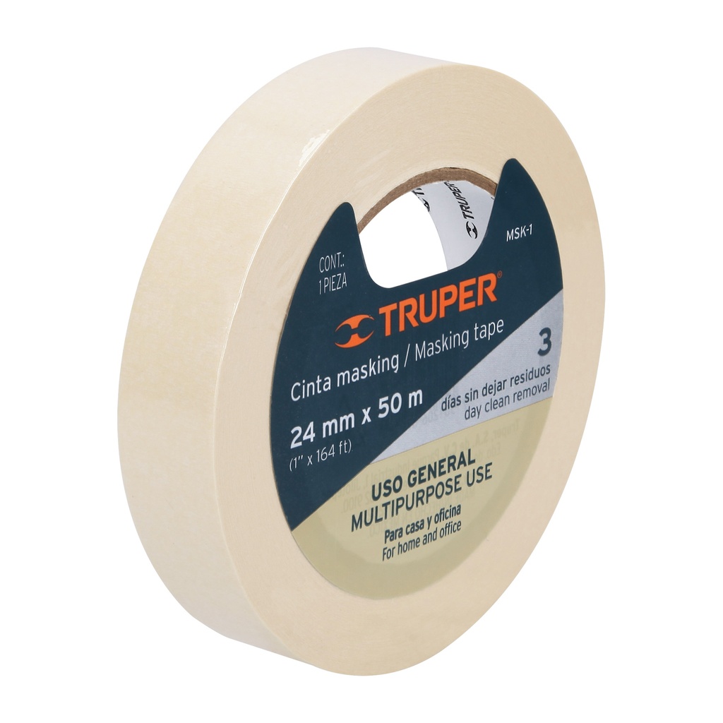 Cinta masking tape de 1' x 50 m, Truper, 