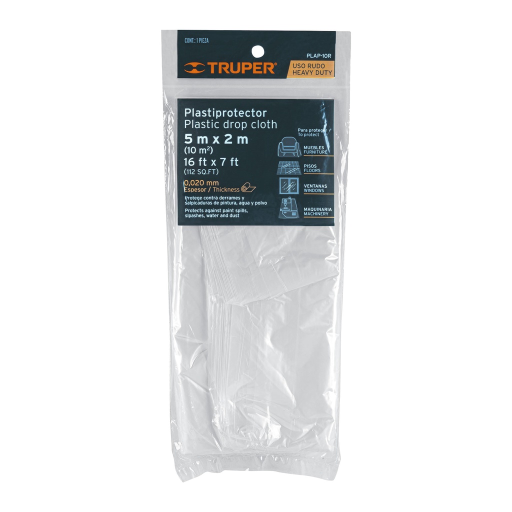 Plastiprotector 5 x 2 m, uso rudo, Truper, 