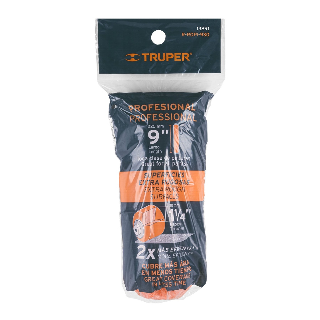 Felpa para rodillo 9' x 1-1/4' superficies extra rugosas, 