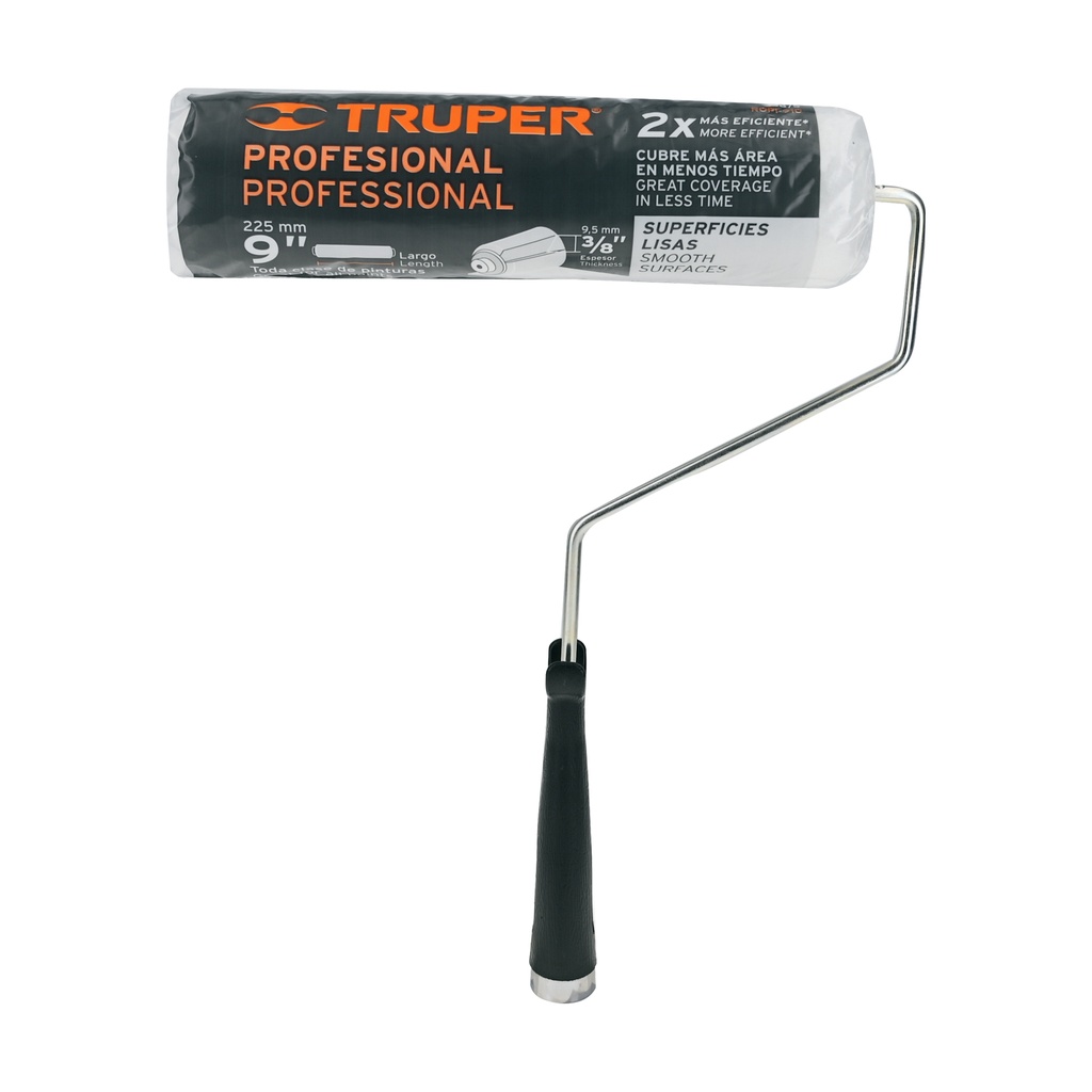 Rodillo para pintar 9' x 3/8' superficies lisas, TRUPER, 
