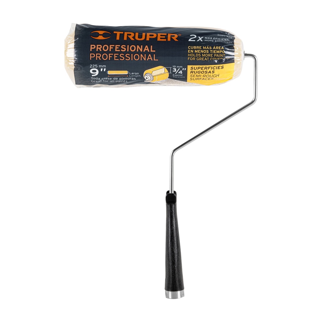 Rodillo para pintar 9' x 3/4' superficies rugosas, TRUPER, 