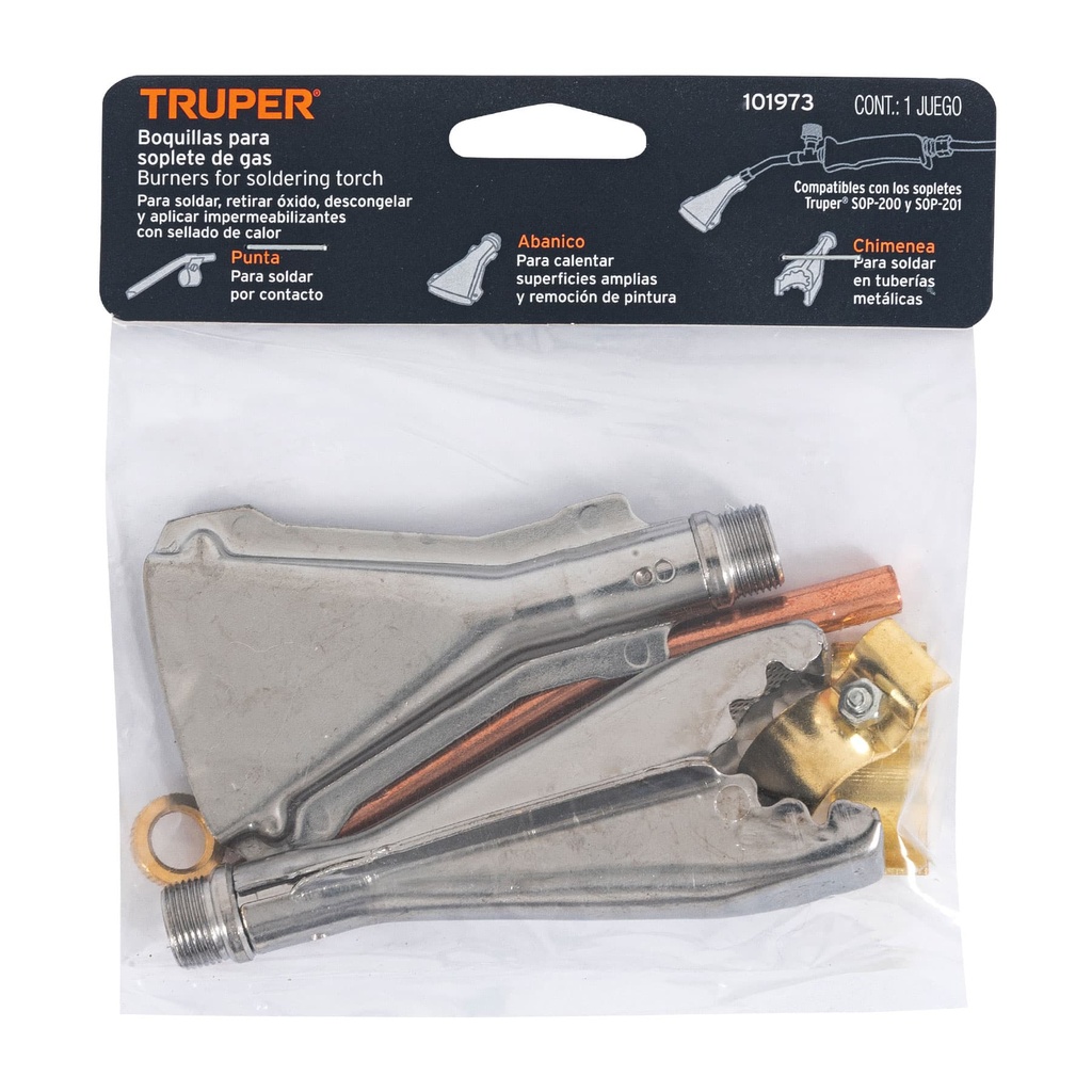 Juego de 3 boquillas para soplete, TRUPER, 
