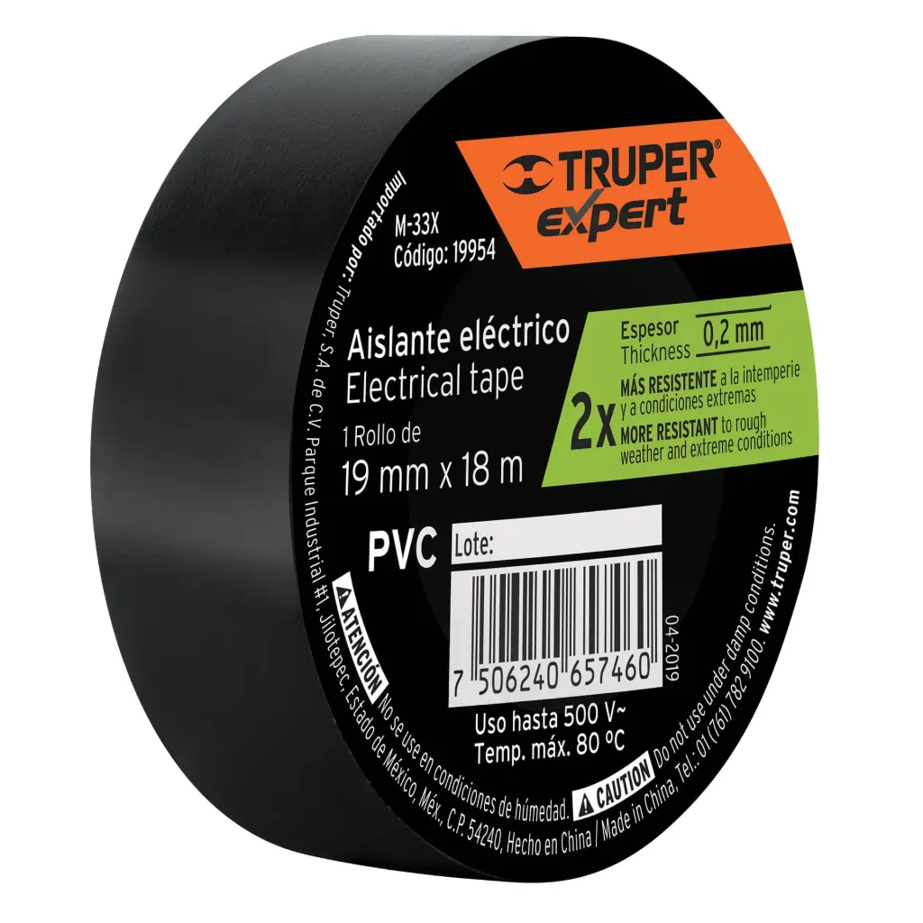 Cinta de aislar 19mm x 18m Truper Expert, 