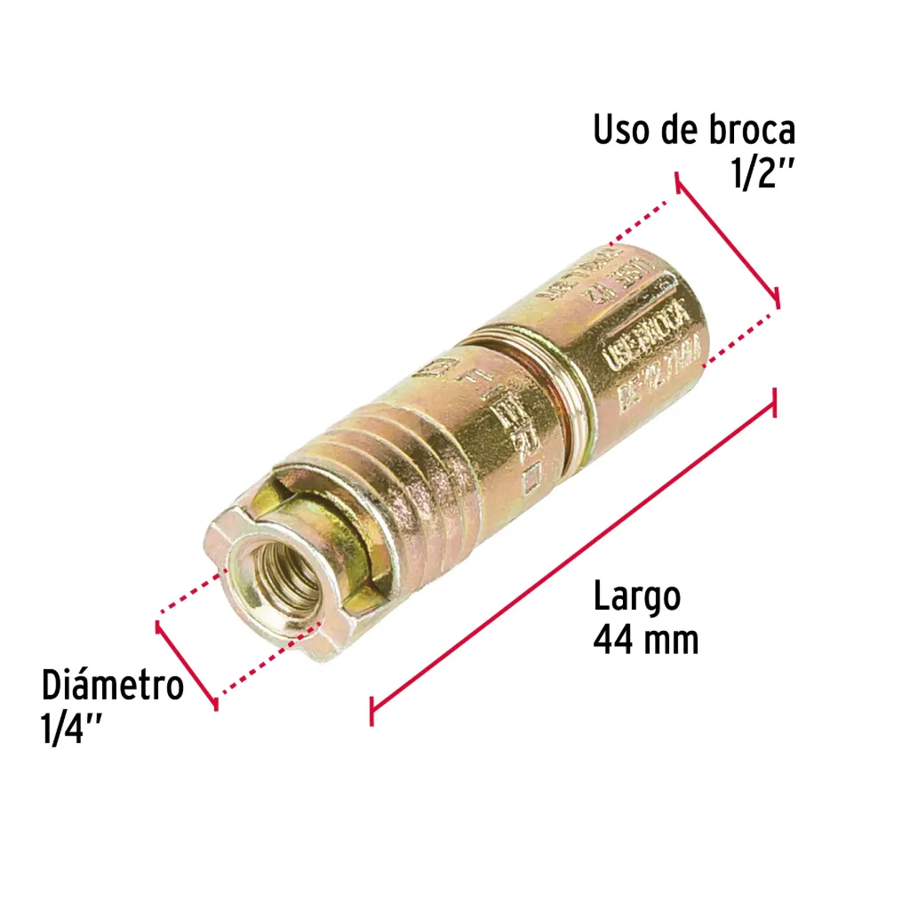 Bolsa con 4 taquetes expansivos de 1/4' sin tornillo, FIERO, 