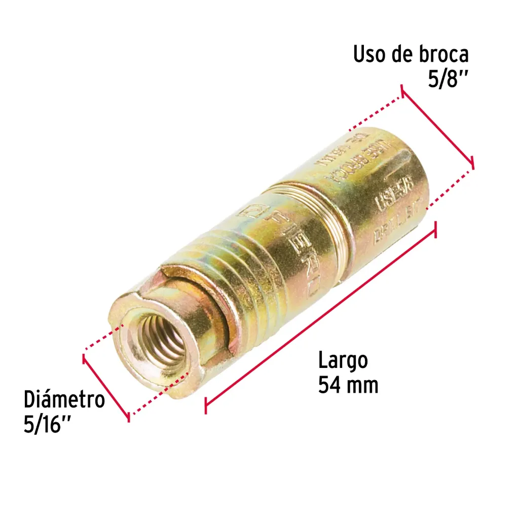 Bolsa con 4 taquetes expansivos de 5/16' sin tornillo, FIERO, 