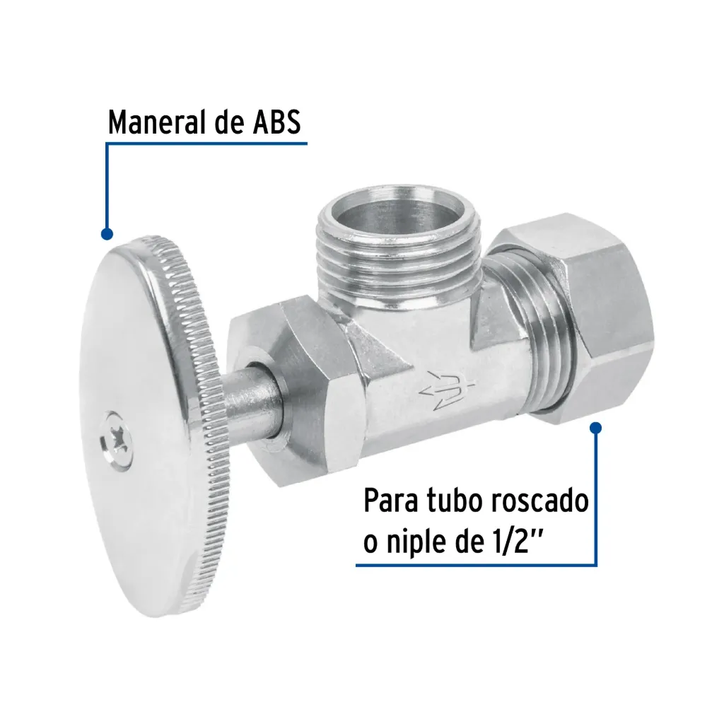 Llave angular de 1/2', de compresión, barrilito, FOSET, 