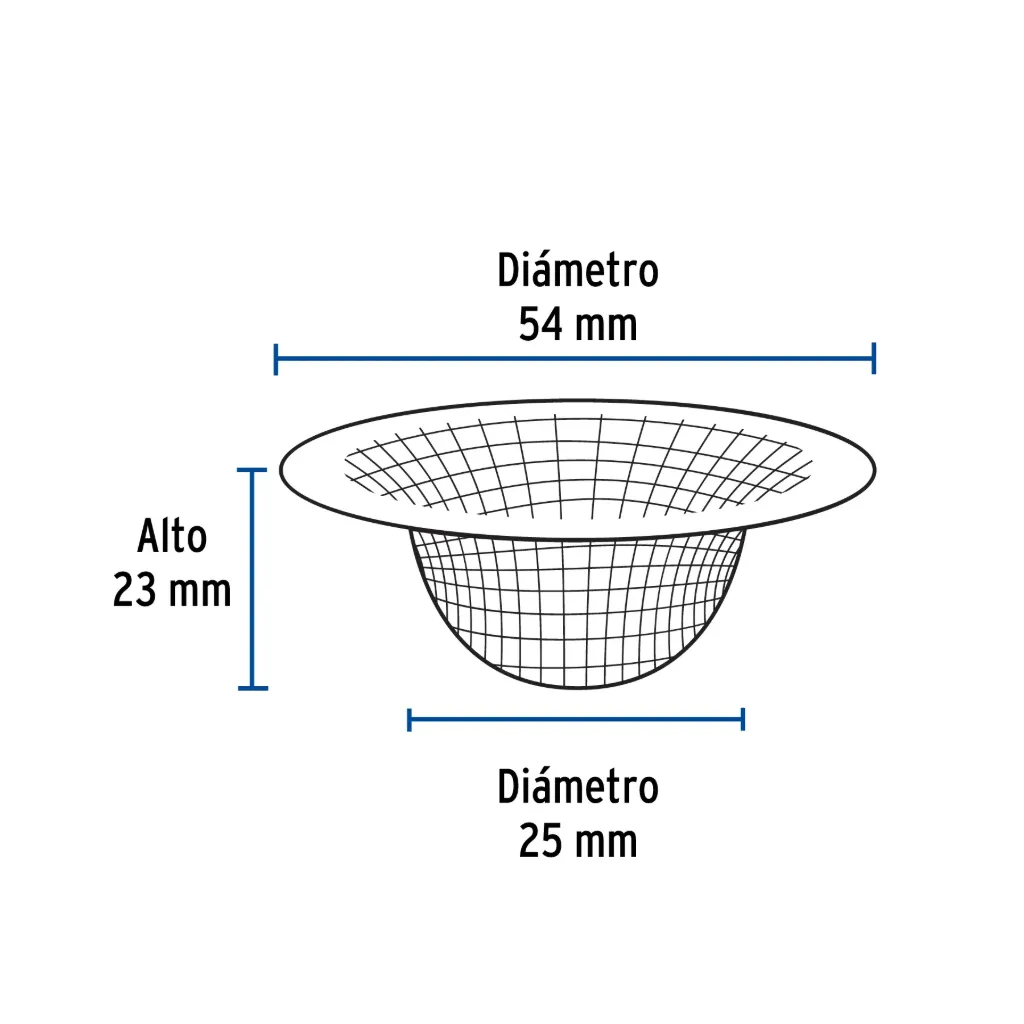 Canastilla malla 1/2' inox para lavabo, Foset, 