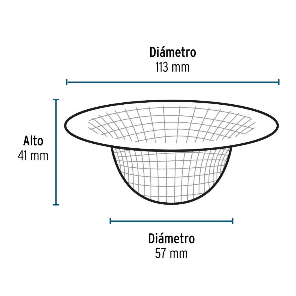 Canastilla malla 3/4' inox para fregadero, Foset, 