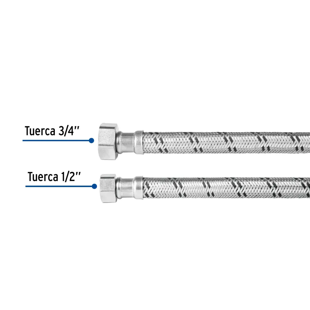 Manguera para boiler, acero inox, 1/2'x3/4', 80 cm, Foset, 