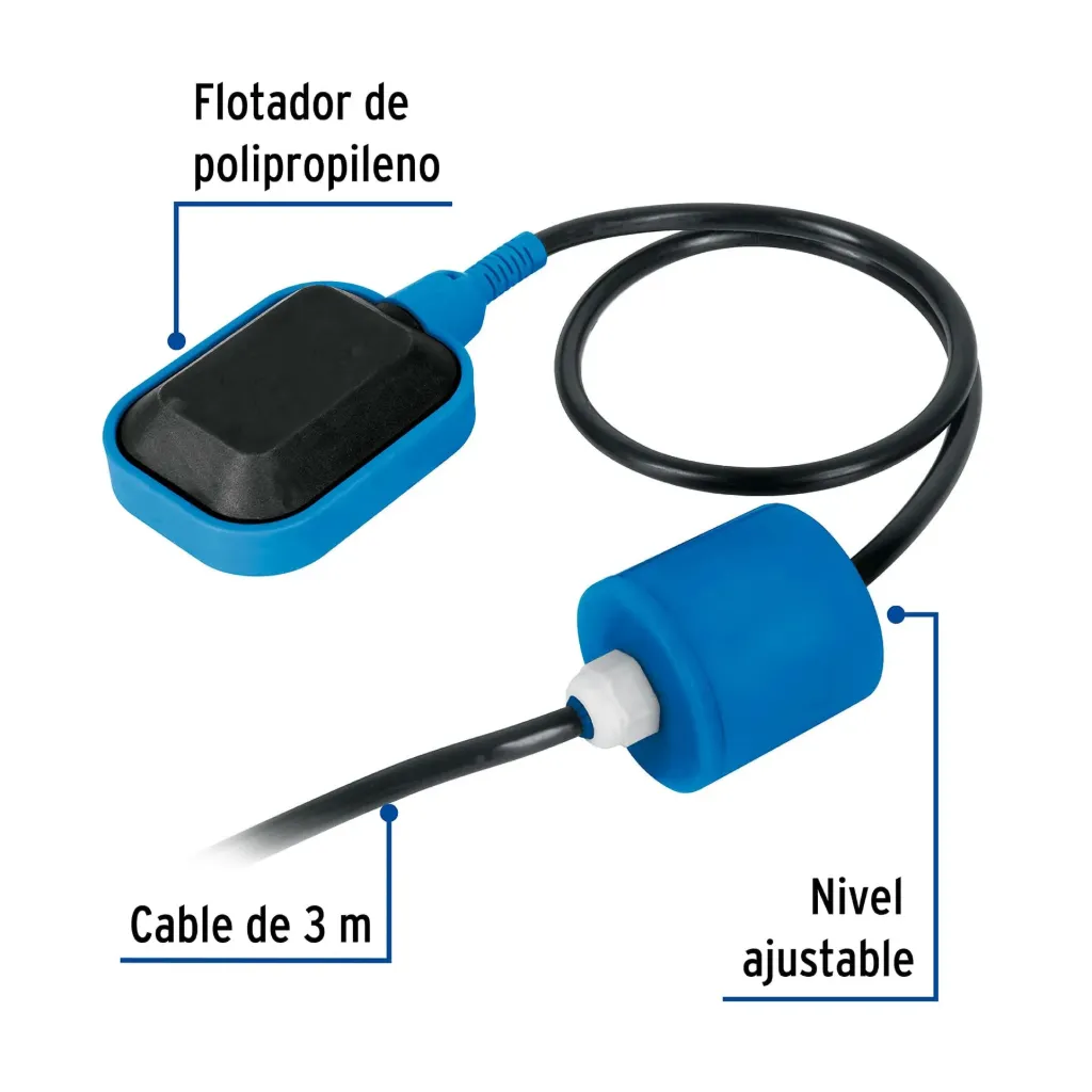 Flotador eléctrico con cable de 3 m, Foset, 