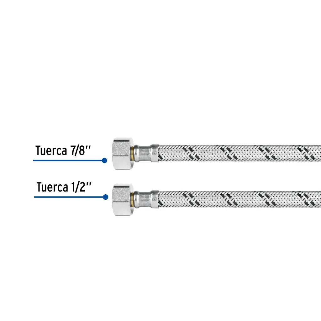 Manguera p/WC, acero inox, 1/2'x7/8', 35 cm, 