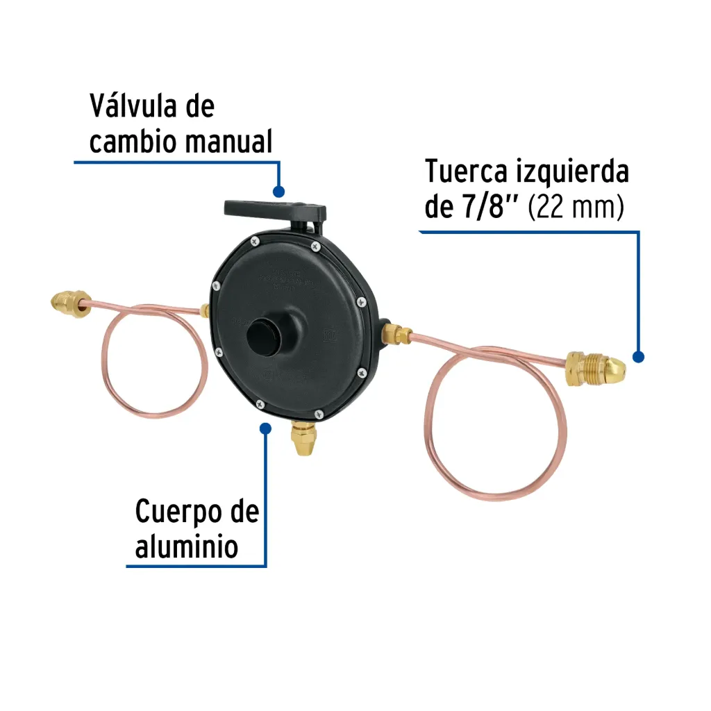 Regulador de gas L.P. de 2 vías, Foset, 