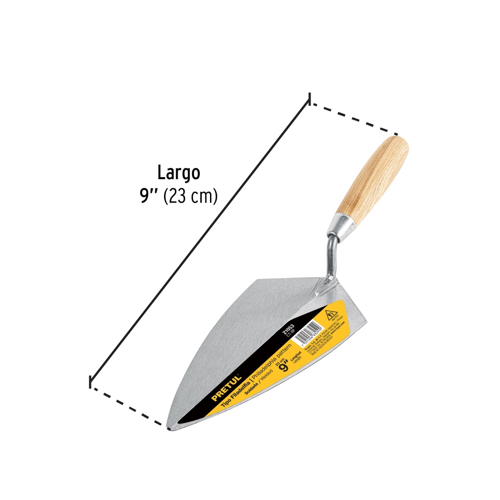 Cuchara para albañil 9' tipo Filadelfia, PRETUL, 