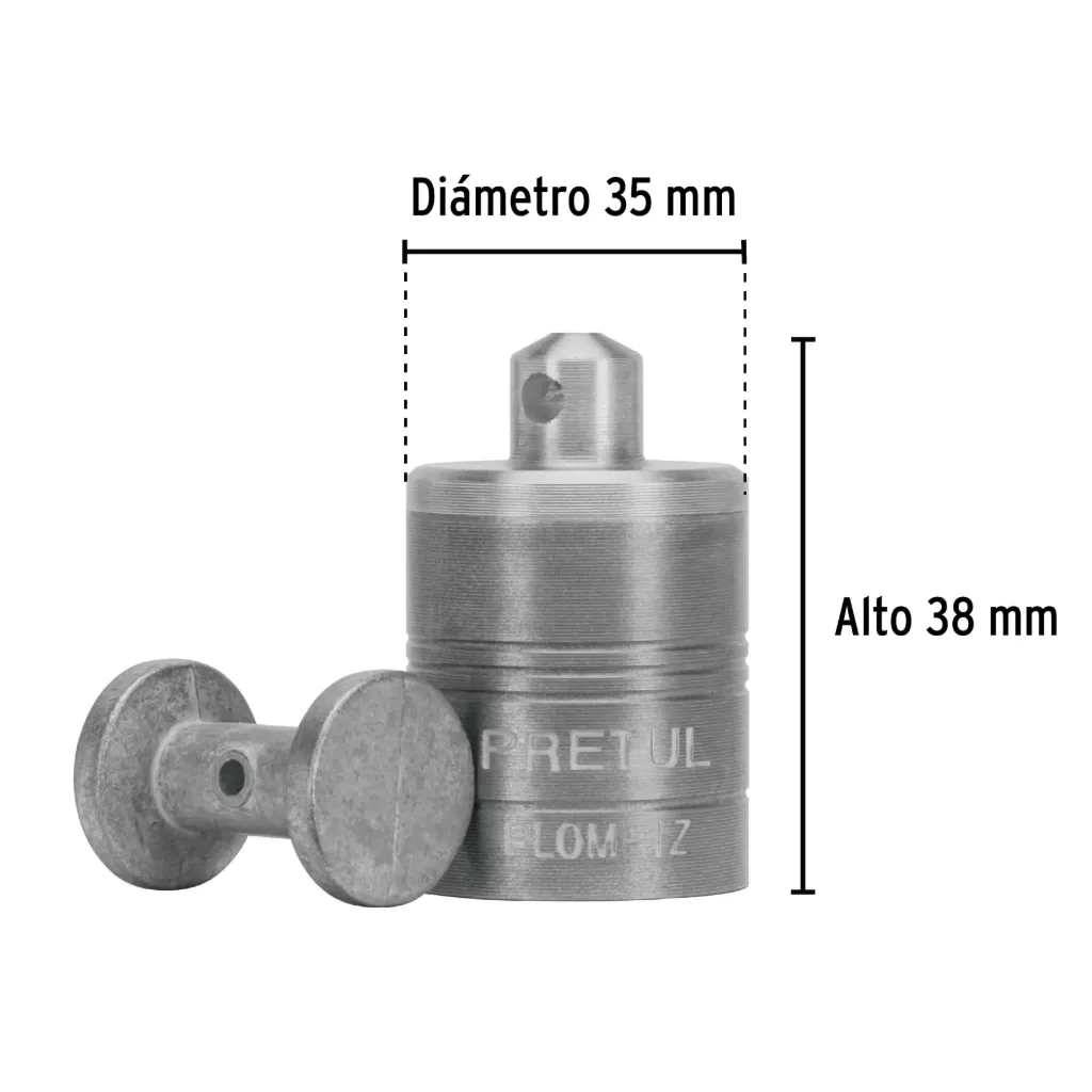 Plomada metálica de 200 g con centro, Pretul, 
