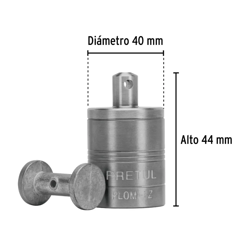 Plomada metálica de 310 g con centro, Pretul, 