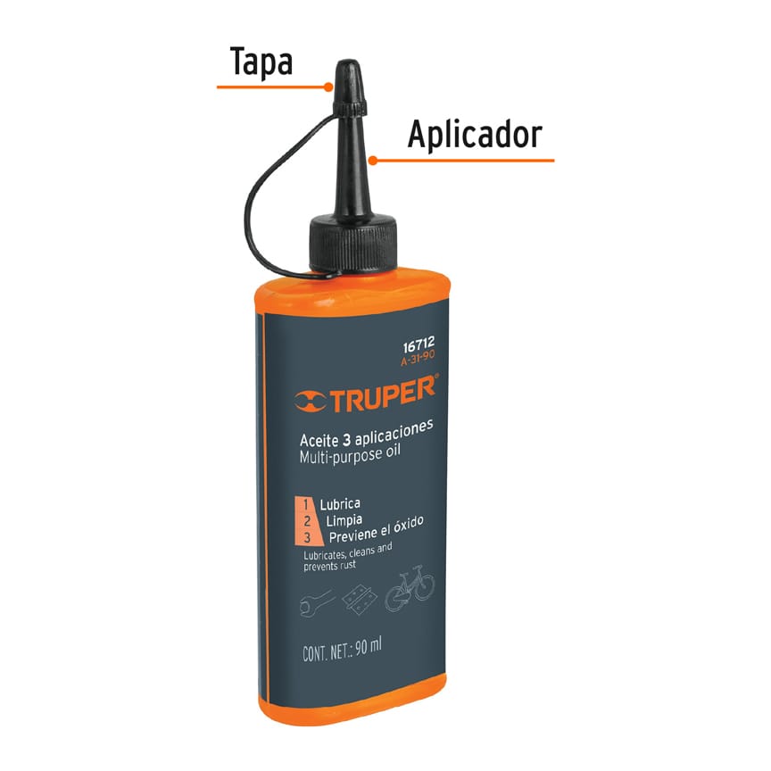 Aceite multiusos, 90ml (3oz), Truper, 