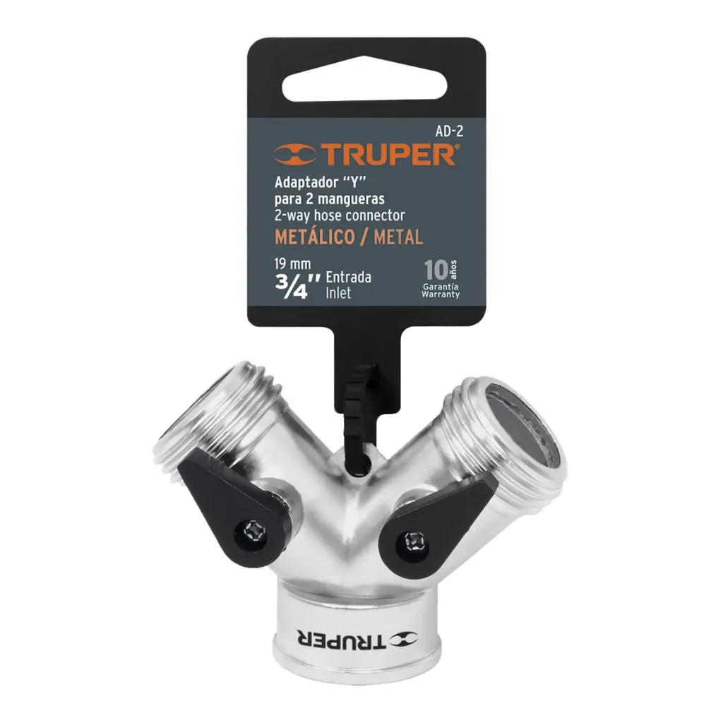 Conector 'Y' 3/4' metálico para manguera, Truper, 
