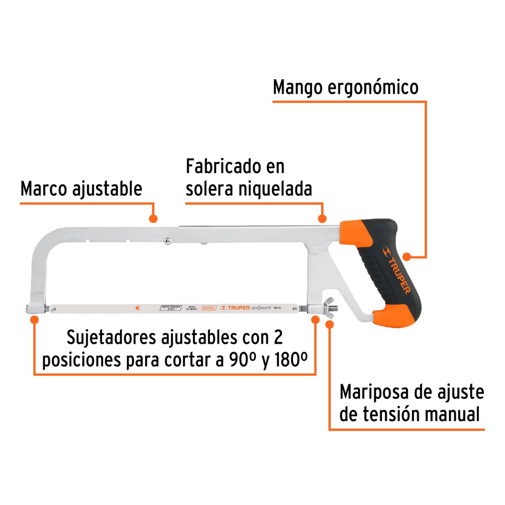 Arco 12' profesional ajustable de solera para segueta, 