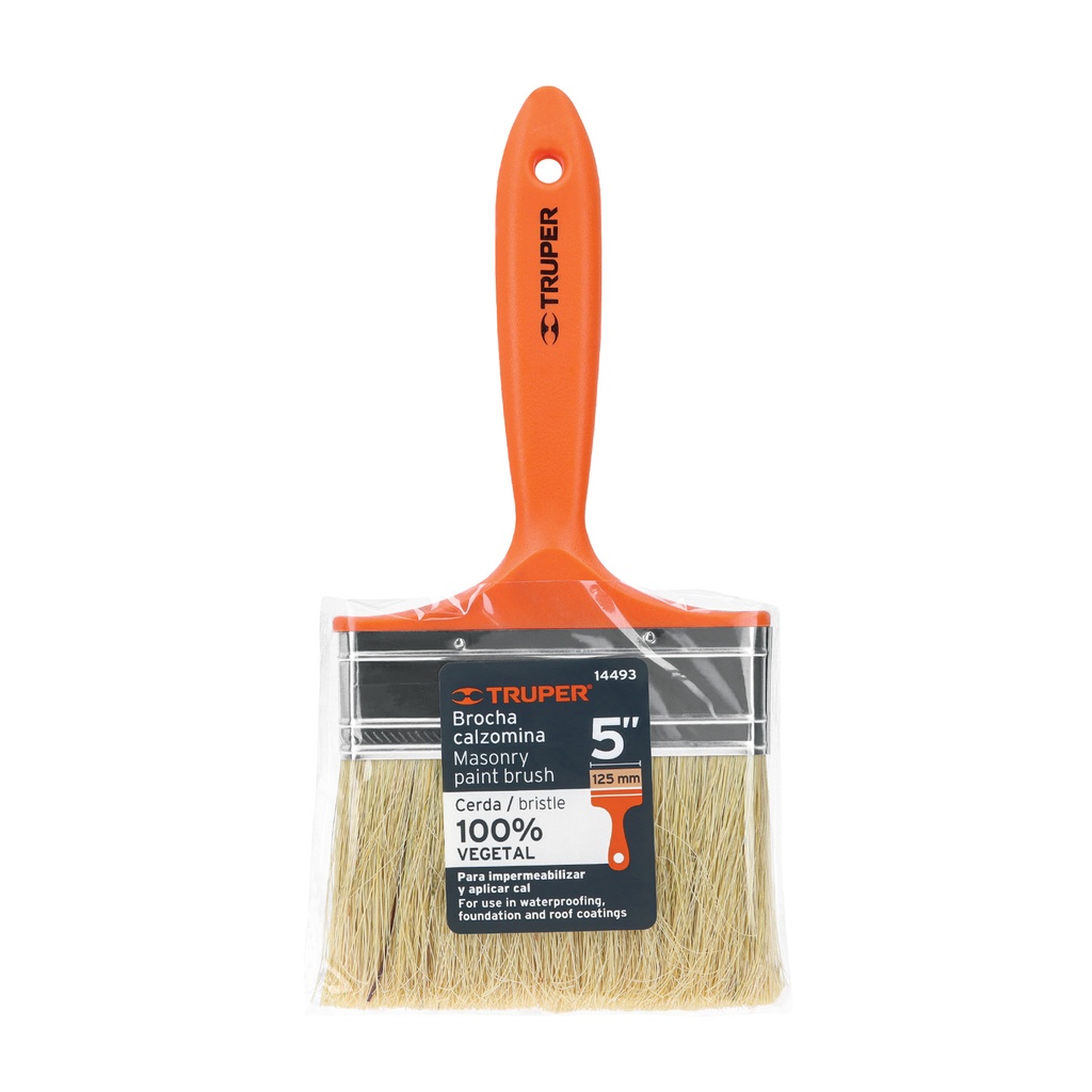 Brocha para encalar e impermeabilizar de 5', mango plástico, 