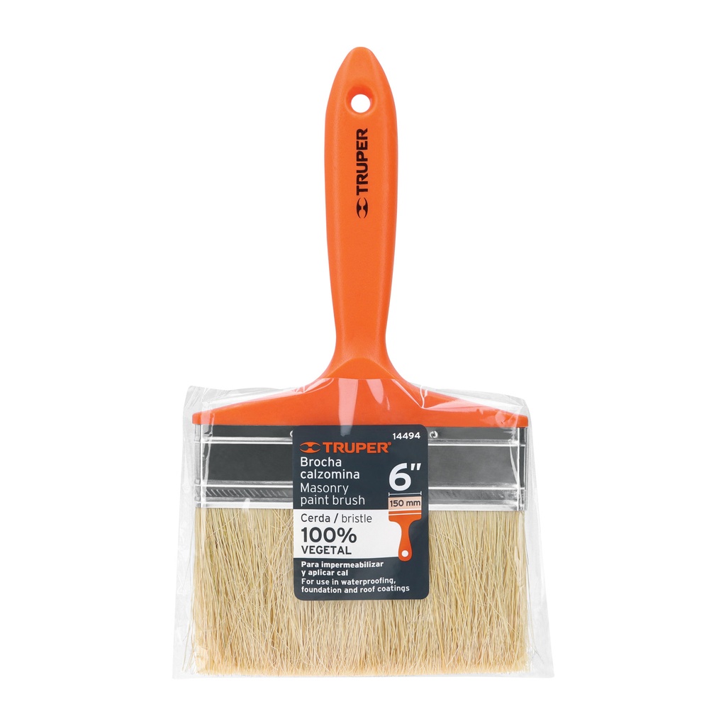 Brocha para encalar e impermeabilizar de 6', mango plástico, 
