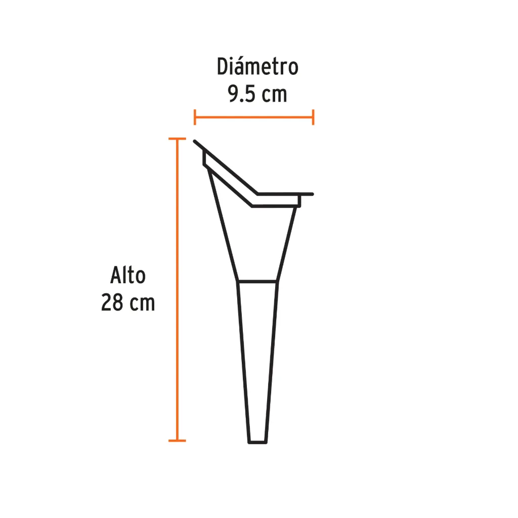 [11205-EMB-25] Embudo plástico 250 ml, cuello rígido, Truper, 