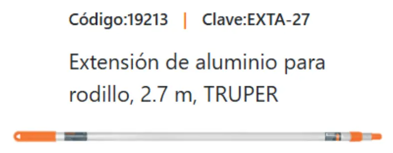 Extensión de aluminio para rodillo, 2.7 m, TRUPER, 