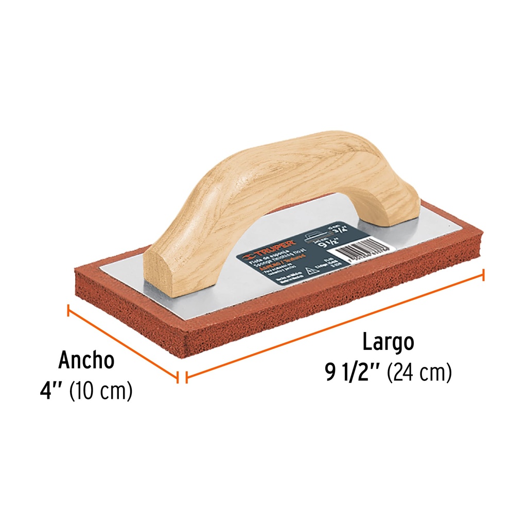 Flota de esponja 9-1/2' espesor 3/4', acabado áspero, TRUPER, 