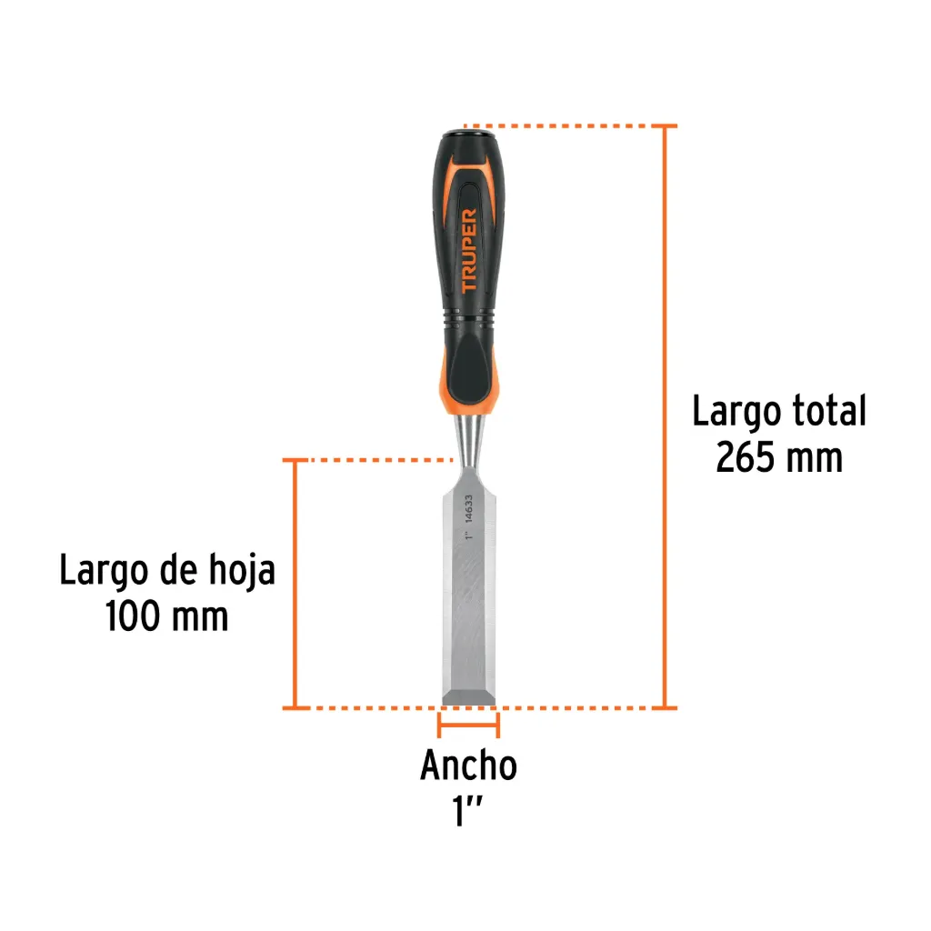 Formón 1' mango Comfort Grip, Truper, 