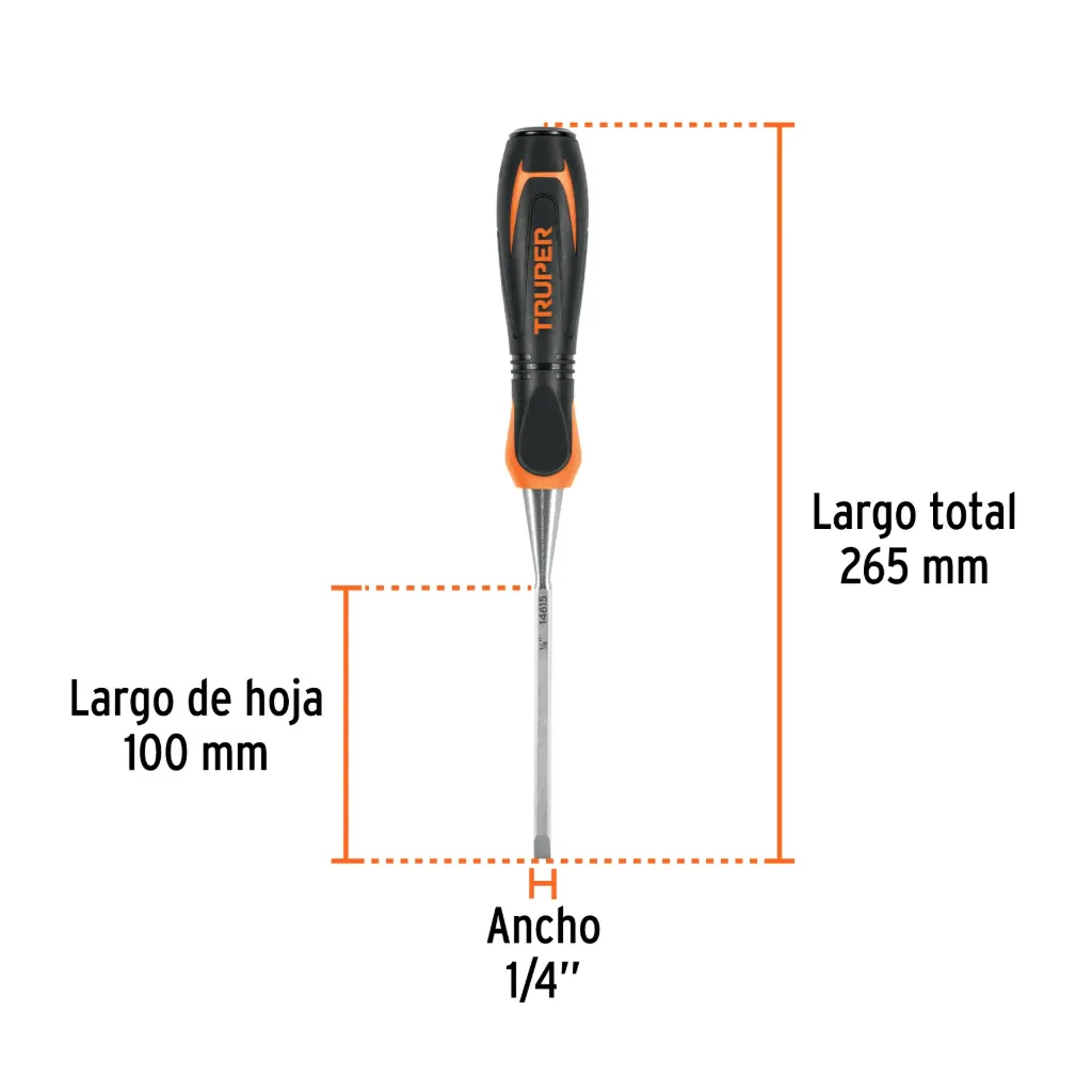 Formón 1/4' mango Comfort Grip, Truper, 
