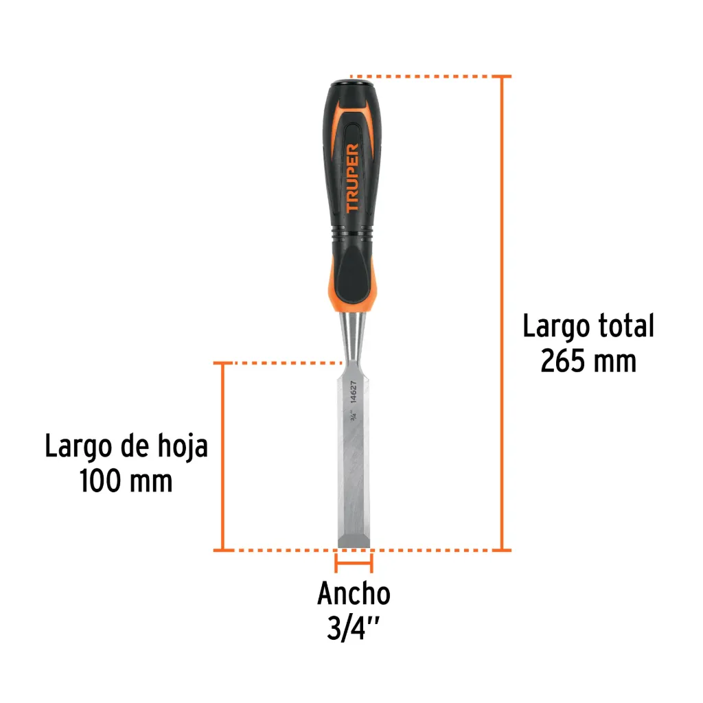 Formón 3/4' mango Comfort Grip, Truper, 