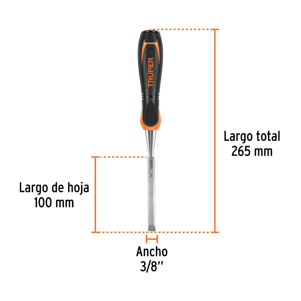 Formón 3/8' mango Comfort Grip, Truper, 