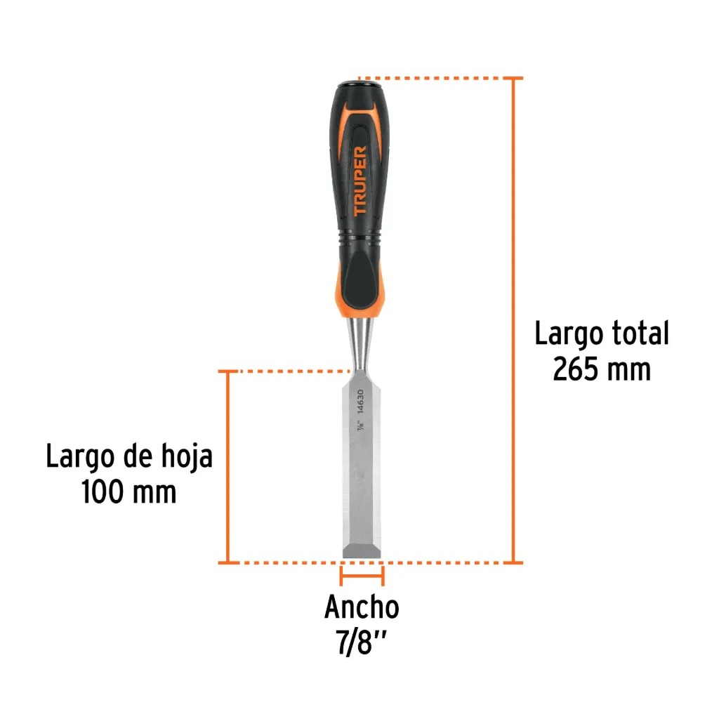 Formón 7/8' mango Comfort Grip, Truper, 