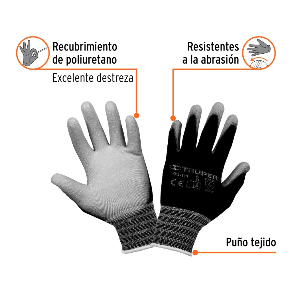 Guantes de nylon recubiertos de poliuretano, CH, TRUPER, 