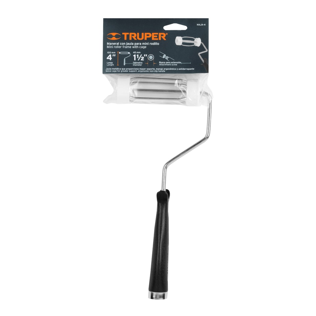 Maneral de 4' con jaula para rodillo, TRUPER, 