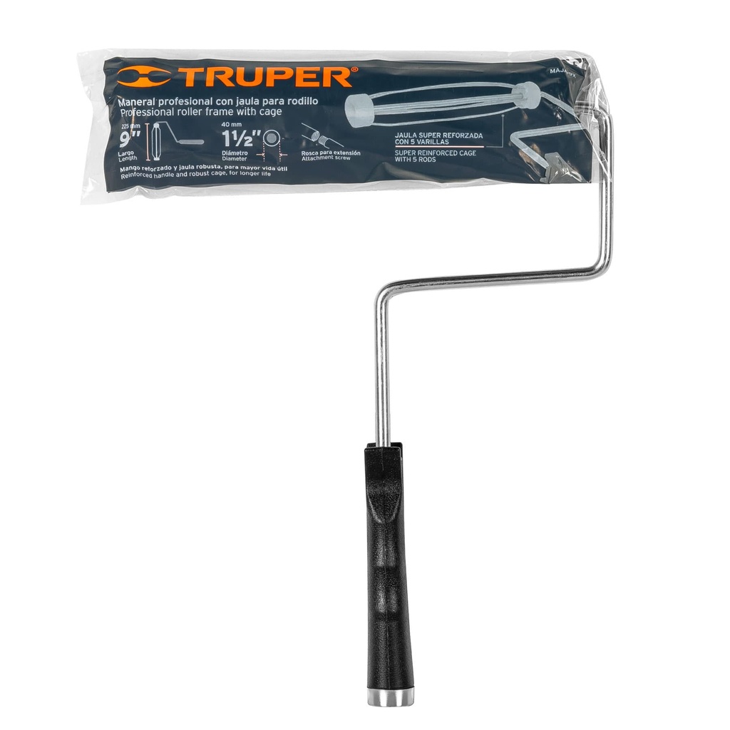 Maneral de 9', reforzado, con jaula para rodillo, TRUPER, 