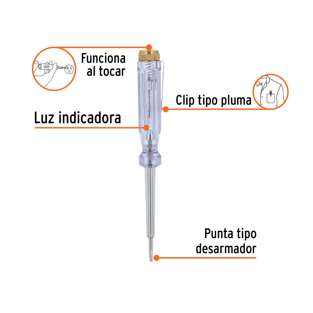 [13988-PROCO-14] Probador de circuitos de corriente alterna 14 cm, Truper, 
