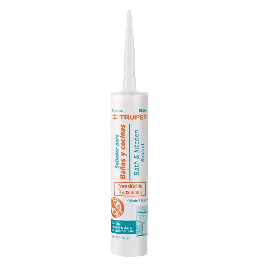 Sellador translúcido para baños y cocinas, 280 ml, Truper, 