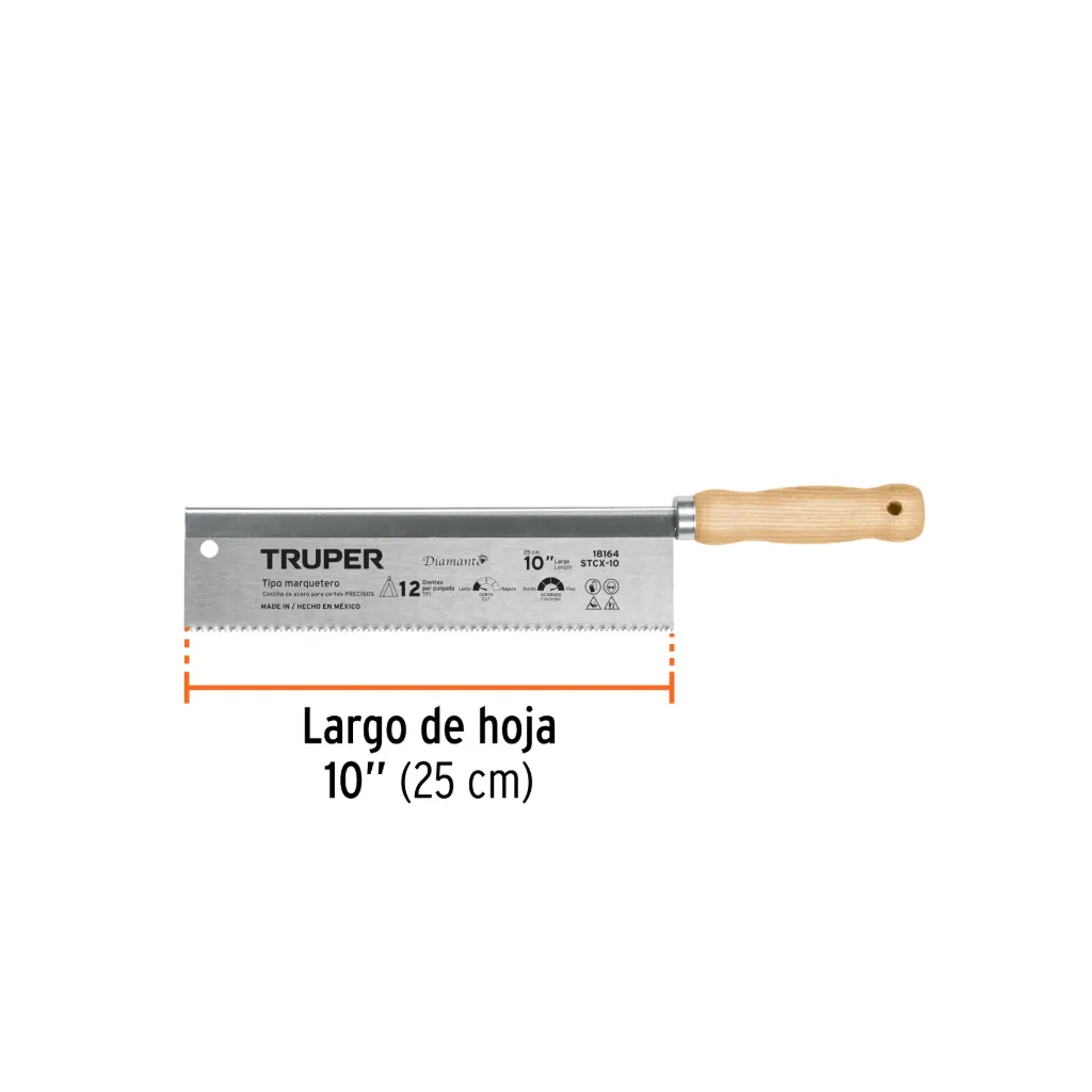 Serrucho tipo marquetero 10', 12 DPP, TRUPER, 