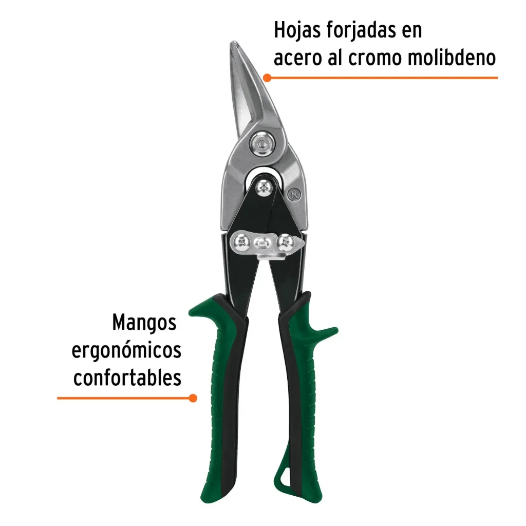 Tijera de aviación 10' corte derecho, Truper, 