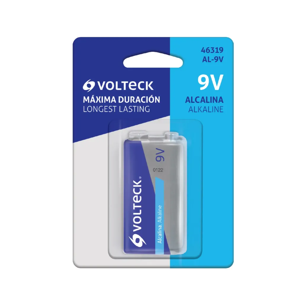 Blíster con 1 pila alcalina 9V, VOLTECK, 