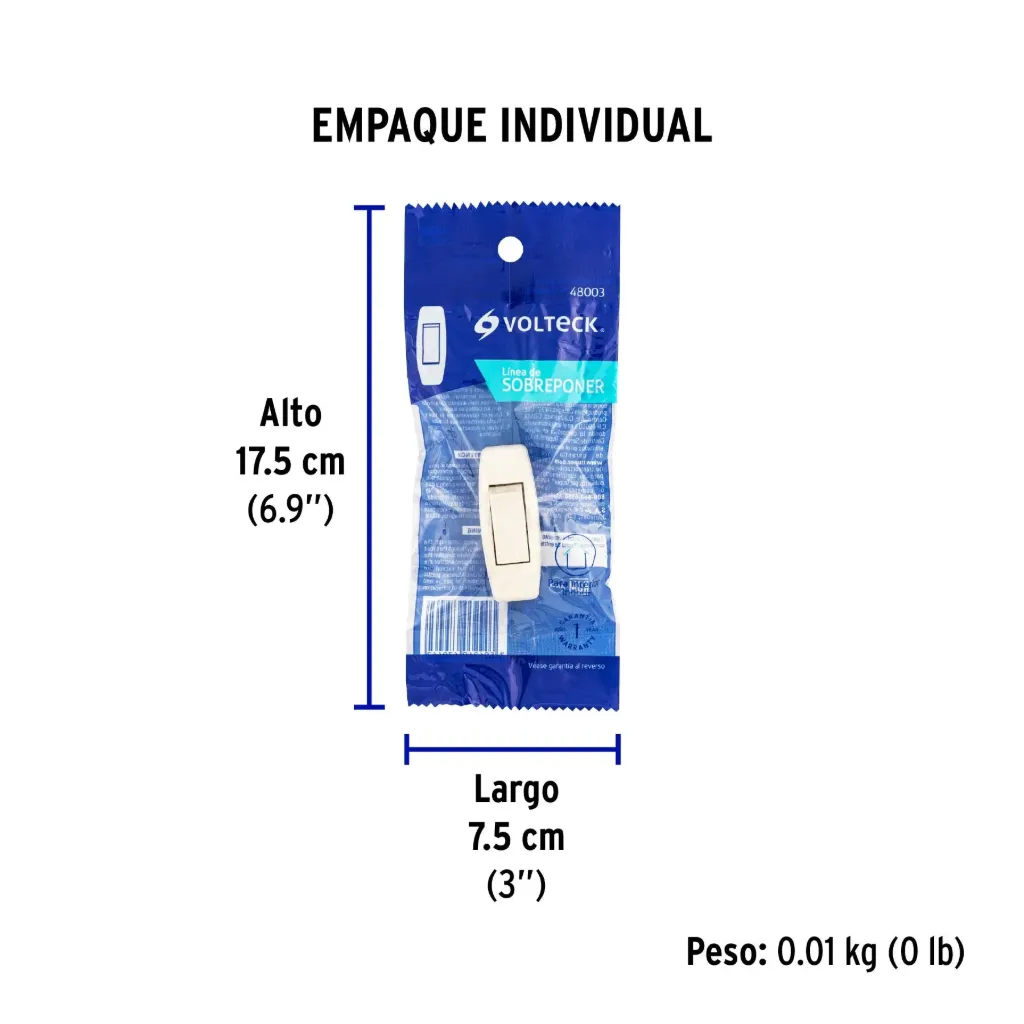[48003-APPA] Interruptor de paso 3 A para lámpara, 127 V, Volteck, 