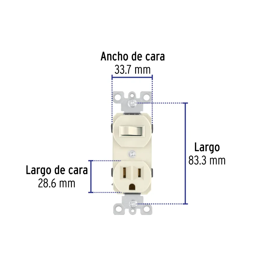 Interruptor de palanca con contacto, Standard, marfil, 