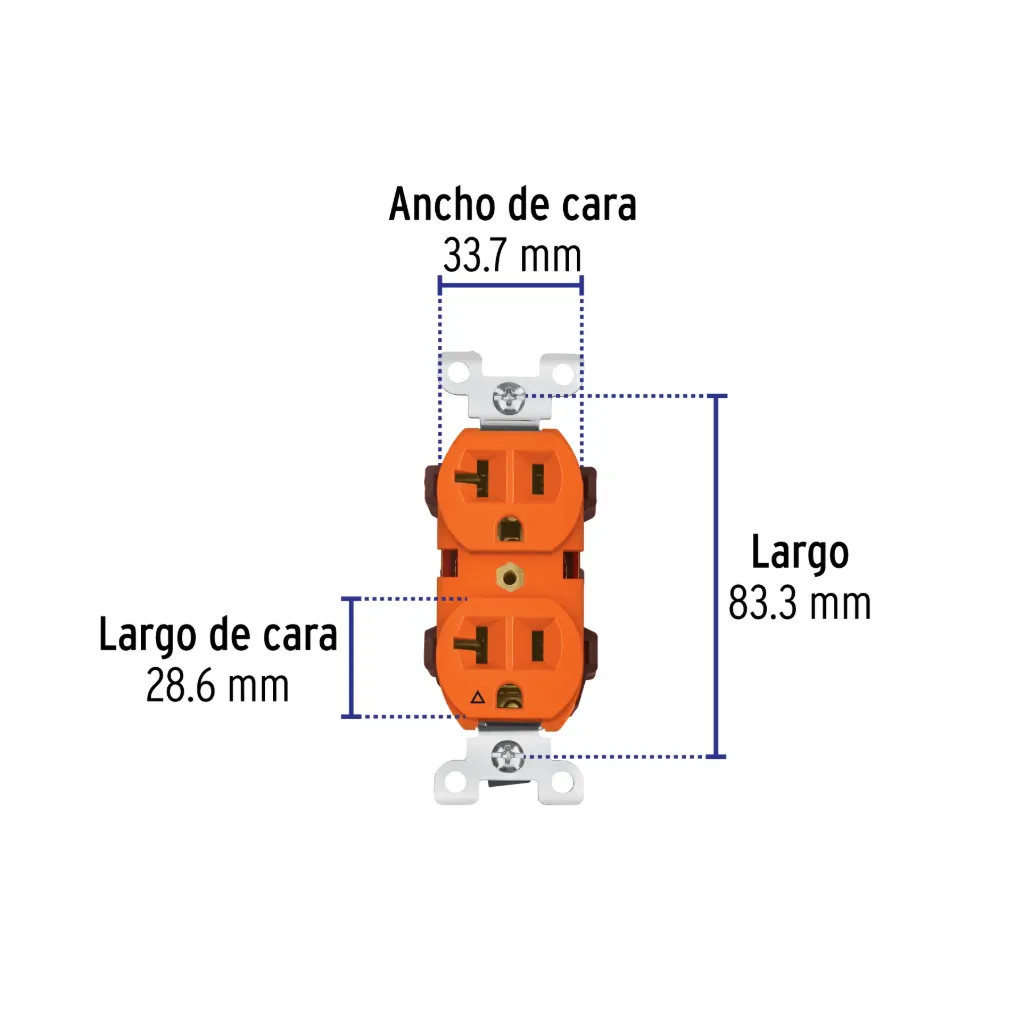 Contacto dúplex, tierra aislada, 20 A, línea standard, 