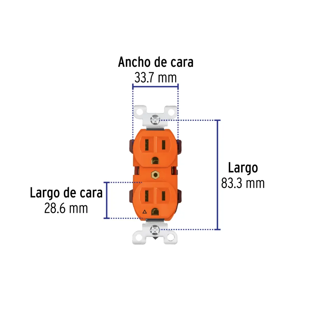 Contacto dúplex, tierra aislada, 15 A, línea standard, 