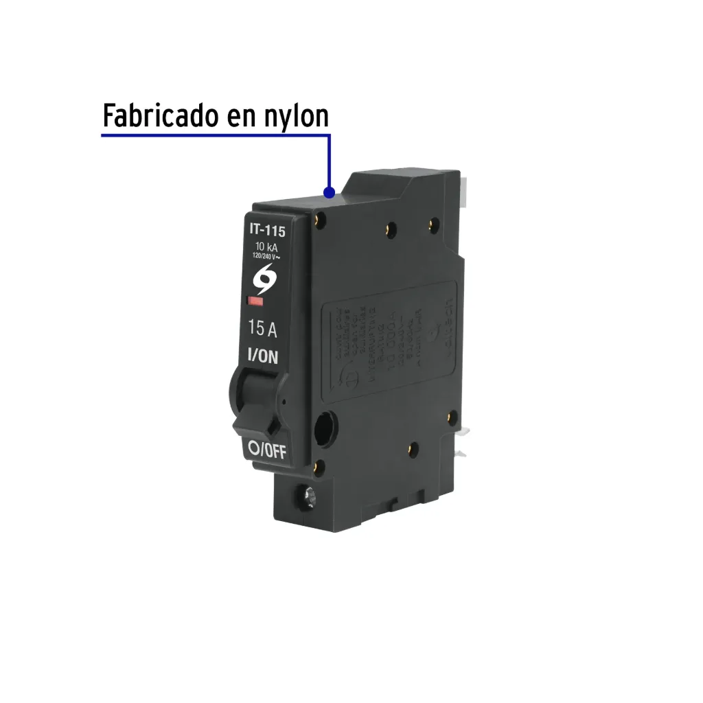 Interruptor de 1 polo 15A, enchufable, VOLTECK, 