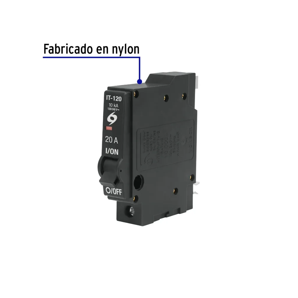 Interruptor de 1 polo 20A, enchufable, VOLTECK, 