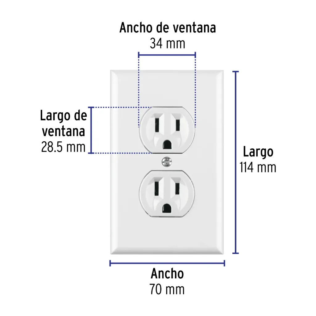 Placa armada 2 contactos polarizados, línea Standard, blanco, 