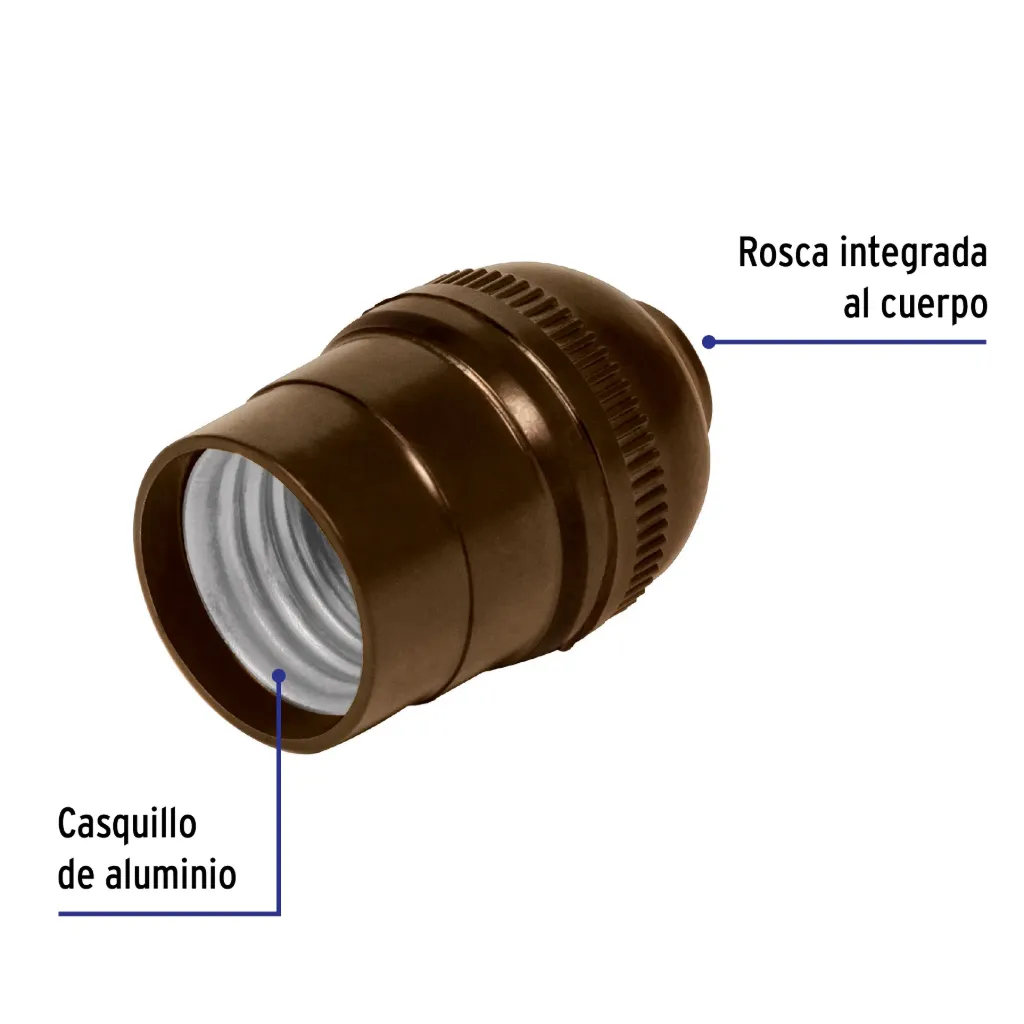 [47040-POBA-10G] Portalámpara de baquelita, sencillo a granel, Volteck, 