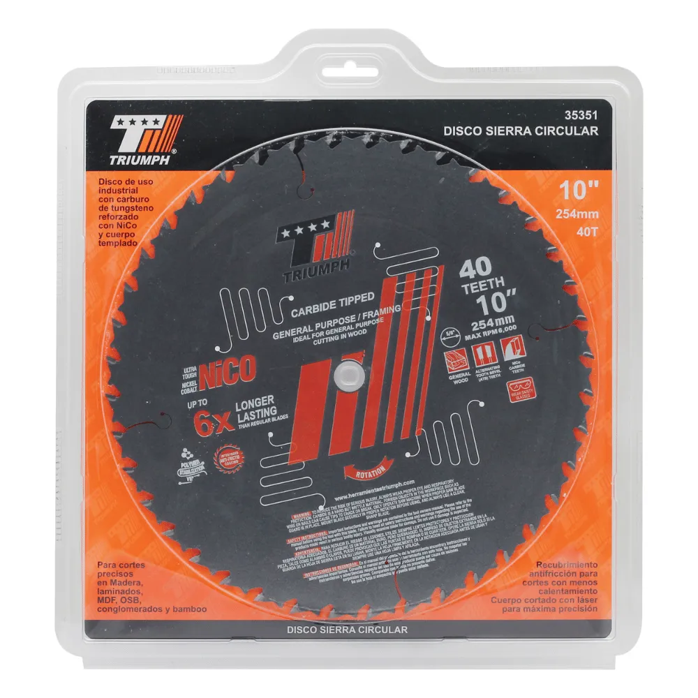 SIERRA CIRCULAR 10" X 40D ATB ULTRA, 1 PZA